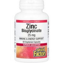 Natural Factors, Cinko bisglicinatas, 25 mg, 60 vegetariškų kapsulių