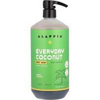 Alaffia, Kasdienis kokosas®, kūno prausiklis, normaliai ir sausai odai, grynai kokosas, 32 fl oz (946 ml)