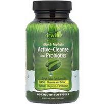 Irwin Naturals, Alavijo ir trifalos aktyvaus valymo ir probiotikų® skystos minkštosios kapsulės, 60