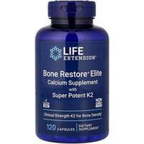 Life Extension, Bone Restore Elite, kalcio papildas su Super Stiprent K2, 120 kapsulių