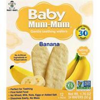Hot Kid, Baby Mam-Mum, Švelnūs dantų dygimo vafliai, bananas, 12 pakuočių, po 2 vaflius