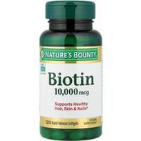 Nature's Bounty, Biotinas, 10 000 mcg, 120 greito atpalaidavimo minkštųjų gelių