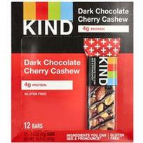 KIND Bars, Juodojo šokolado vyšnių anakardžiai, 12 batonėlių, po 1.4 uncijos (40 g)