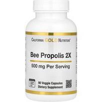 California Gold Nutrition, Bičių propolis 2X, koncentruotas ekstraktas, 500 mg, 90 augalinių kapsulių