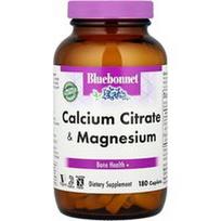 Bluebonnet Nutrition, Kalcio citratas ir magnis, 180 kapsulių