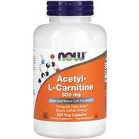 NOW Foods, Acetil-L-karnitinas, 500 mg, 200 vegetariškų kapsulių