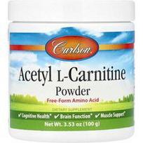 Carlson, Acetil-L-karnitino milteliai, 100 g (3,53 uncijos)