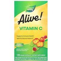 Nature's Way, Alive!®, vitaminas C, 120 veganiškų kapsulių (125 mg vienoje kapsulėje)