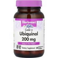 Bluebonnet Nutrition, CoQ10 ubichinolis, 200 mg, 60 vegetariškų minkštųjų kapsulių