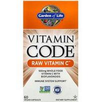 Garden of Life, Vitamino kodas, nerafinuotas vitaminas C, 60 veganiškų kapsulių