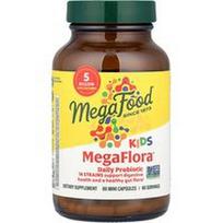MegaFood, Vaikams skirtas „MegaFlora™“, dienos probiotikas, 5 milijardai KFV, 60 mini kapsulių