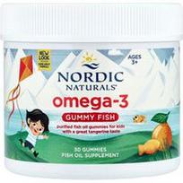 Nordic Naturals, Šiaurės šalių omega-3 guminukai, mandarinų skanėstai, 124 mg, 30 guminukų