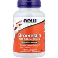 NOW Foods, Bromelainas, 500 mg (2 400 GDU/g), 120 vegetariškų kapsulių