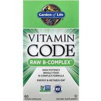 Garden of Life, „Vitamin Code®“, RAW B kompleksas™, 60 veganiškų kapsulių