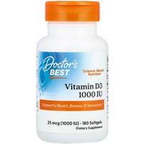 Doctor's Best, Vitaminas D3, 25 mcg (1000 TV), 180 minkštųjų gelių
