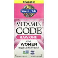 Garden of Life, „Vitamin Code®“, „RAW One™“, kartą per dieną vartojami multivitaminai moterims, 75 vegetariškos kapsulės