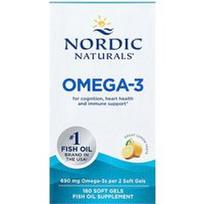 Nordic Naturals, Omega-3, citrinų skonio, 180 minkštųjų kapsulių (345 mg vienoje minkštojoje kapsulėje)