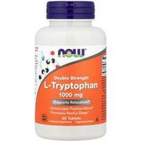 NOW Foods, L-triptofanas, dvigubo stiprumo, 1000 mg, 60 tablečių
