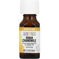 Aura Cacia, Grynas eterinis aliejus simondsijų aliejuje, romėniškos ramunėlės, 15 ml (0,5 fl oz)