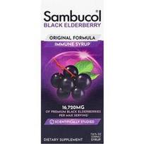 Sambucol, Juodųjų šeivamedžių uogų imuninis sirupas, originali formulė, 16 720 mg, 7,8 skysčio uncijos (230 ml)