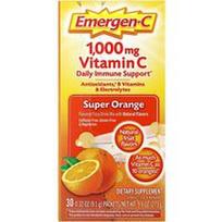 Emergen-C, Vitaminas C, super apelsinų skonio, 1000 mg, 30 pakelių po 0,32 uncijos (9,1 g)
