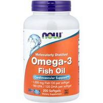 NOW Foods, Omega-3 žuvų taukai, 1000 mg, 200 minkštųjų kapsulių