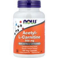 NOW Foods, Acetil-L-karnitinas, 500 mg, 100 vegetariškų kapsulių