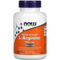 NOW Foods, L-argininas, dvigubo stiprumo, 1000 mg, 120 tablečių