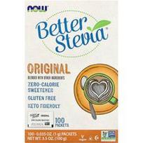 NOW Foods, „Better Stevia®“, nulinio kaloringumo saldiklis, originalus, 100 pakelių, 100 g