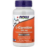NOW Foods, L-karnitinas, 250 mg, 60 daržovių kapsulių
