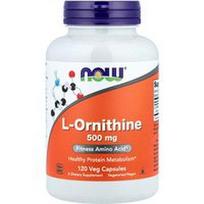 NOW Foods, L-ornitinas, 500 mg, 120 vegetariškų kapsulių