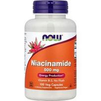 NOW Foods, Niacinamidas, 500 mg, 100 vegetariškų kapsulių