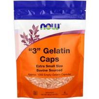 NOW Foods, „3“ želatinos dangteliai, ypač maži, maždaug 1000 tuščių želatinos kapsulių, 48 g (1,69 uncijos)