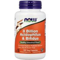 NOW Foods, 8 milijardai Acidophilus & Bifidus, 120 daržovių kapsulių (68 mg vienoje kapsulėje)