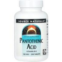 Source Naturals, Pantoteno rūgštis, 250 tablečių
