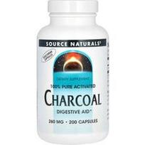 Source Naturals, 100 % gryna aktyvuota anglis, 260 mg, 200 kapsulių