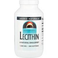 Source Naturals, Lecitinas, 1200 mg, 200 minkštųjų kapsulių