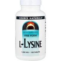 Source Naturals, L-lizinas, 1000 mg, 100 tablečių
