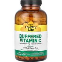 Country Life, Buferinis vitaminas C, 1000 mg, 250 tablečių