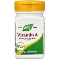 Nature's Way, Vitaminas A, 3000 mcg, 100 minkštųjų kapsulių