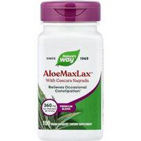 Nature's Way, „AloeMaxLax™“ su šventąja cinamonu (Cascara Sagrada), 100 veganiškų kapsulių