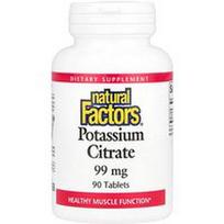 Natural Factors, Kalio citratas, 99 mg, 90 tablečių
