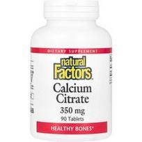 Natural Factors, Kalcio citratas, 350 mg, 90 tablečių