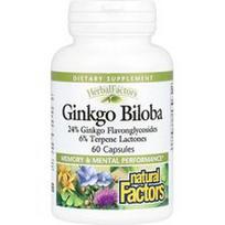 Natural Factors, HerbalFactors®, ginkmedis, 60 kapsulių