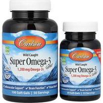 Carlson, Laukinėje gamtoje sugautos „Super Omega-3 Gems®“, 50 + 15 minkštųjų kapsulių