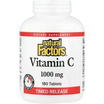 Natural Factors, Vitaminas C, pailginto atpalaidavimo, 1000 mg, 180 tablečių