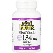 Natural Factors, Mišrus vitaminas E, 134 mg (200 TV), 90 minkštųjų kapsulių