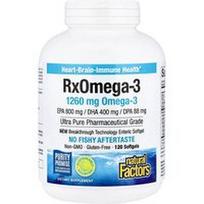 Natural Factors, Receptinis Omega-3, 120 minkštųjų kapsulių (630 mg vienoje minkštojoje kapsulėje)
