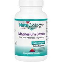 Nutricology, Magnio citratas, 90 vegetariškų kapsulių (170 mg vienoje kapsulėje)