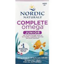 Nordic Naturals, „Complete Omega™ Junior“, nuo 6 metų, citrinų skonio, 90 mini minkštųjų kapsulių